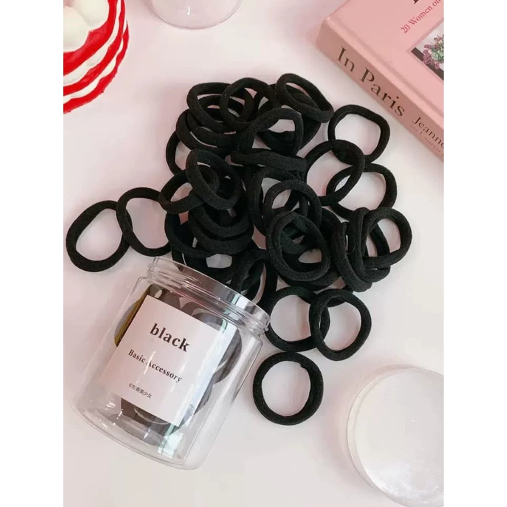 50 latas amarrar corda de cabelo faixa de borracha feminino cabeça corda bola acessórios para o cabelo japonês simples c