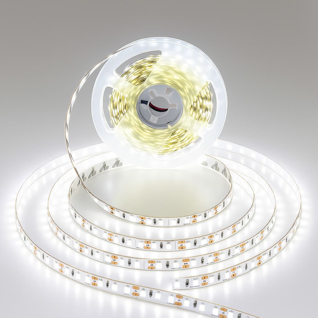 Fita LED 3528 12V Branco Frio 6000K – Rolo 5 Metros IP20