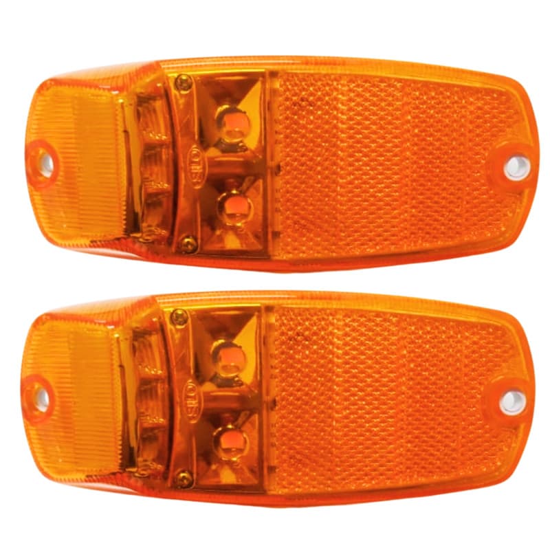 KIT 2 LANTERNA LED 24V LATERAL P/ ONIBUS TIPO MARCOPOLO G6 G7 MICRO-ONIBUS VOLARE V8 W8 W9