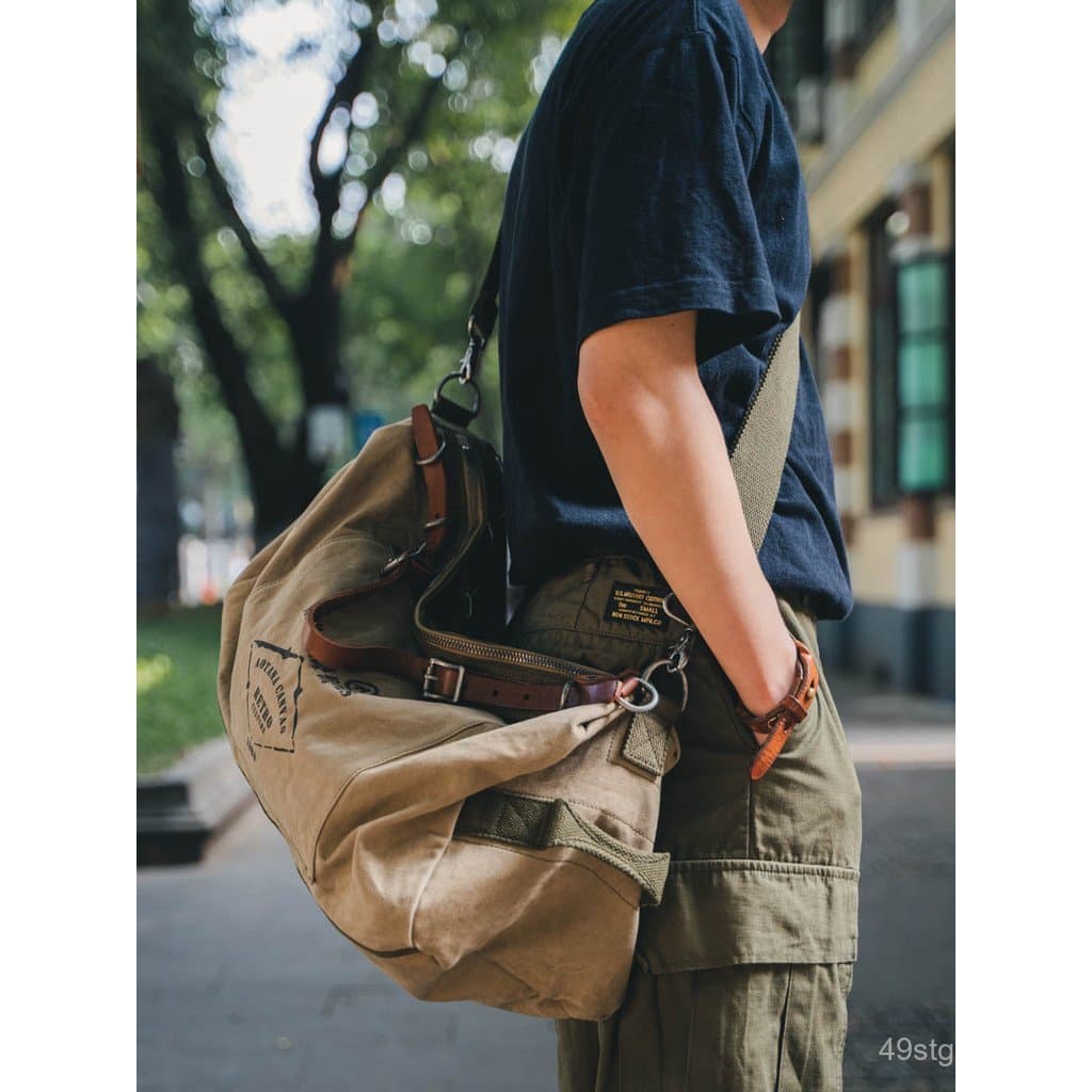 Bolsa de Lona Vintage DUOBAI, Bolsa de Ombro, Bolsa Transversal, Grande Capacidade, Casual, para Academia, Viagens e Cic