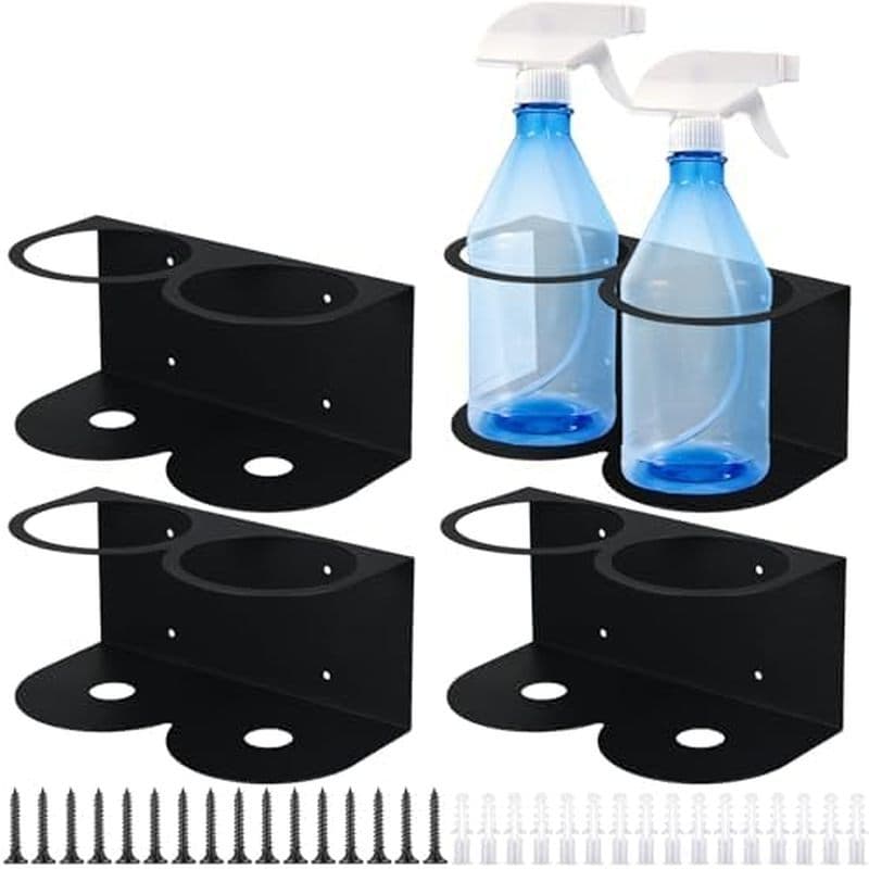 Tandefio 4 Unidades De Suporte Para Garrafa De Spray Aerossol De Metal Organizador De Garrafas De Montagem Na Parede Rac