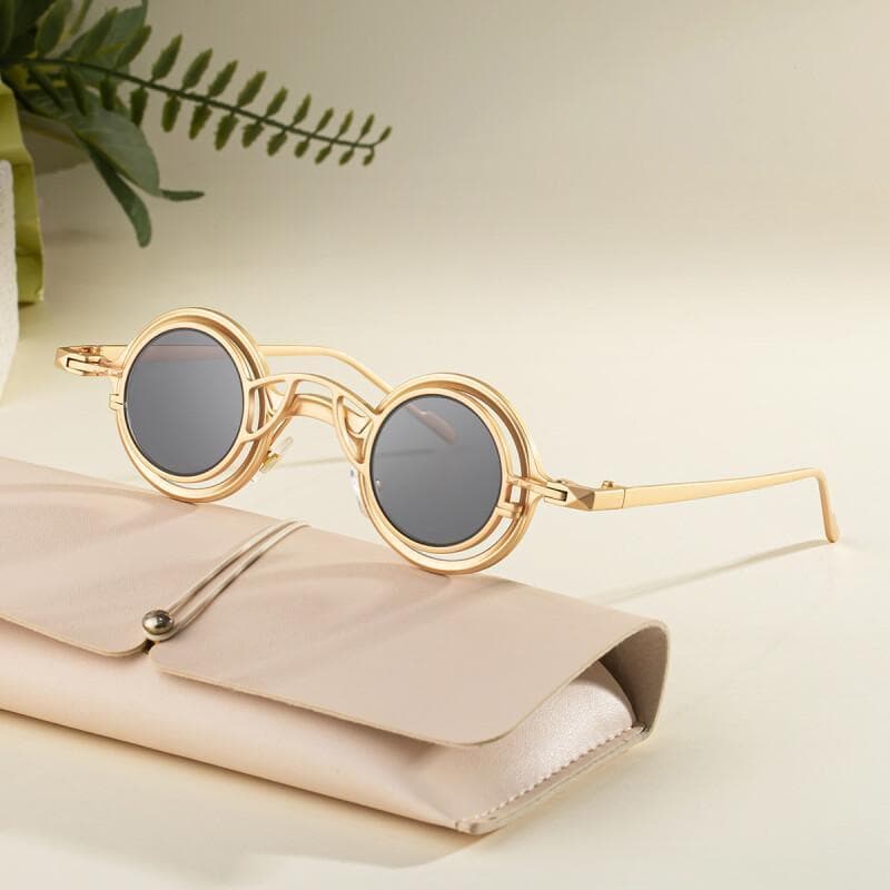 Óculos de Sol Redondos Pequenos e Modernos para Homens, Óculos de Sol Vintage para Atividades ao Ar Livre, Óculos de Sol