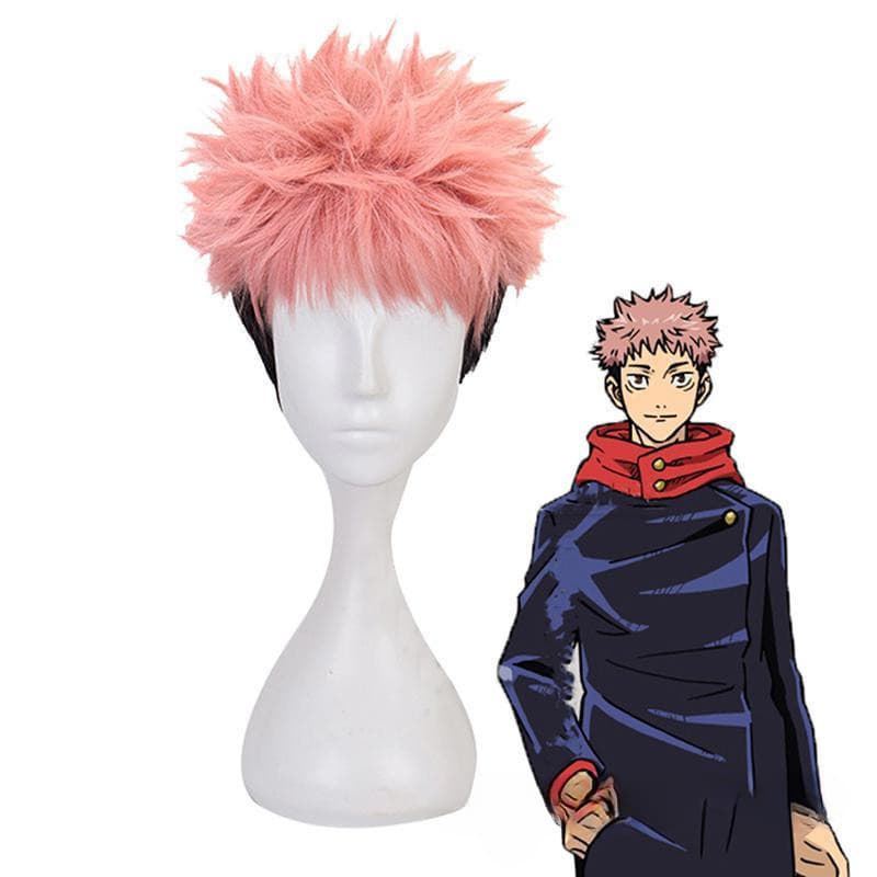 Aniem Jujutsu KaisenYuji Itadori Smoky Pink Cosplay Peruca Trançada Sintética