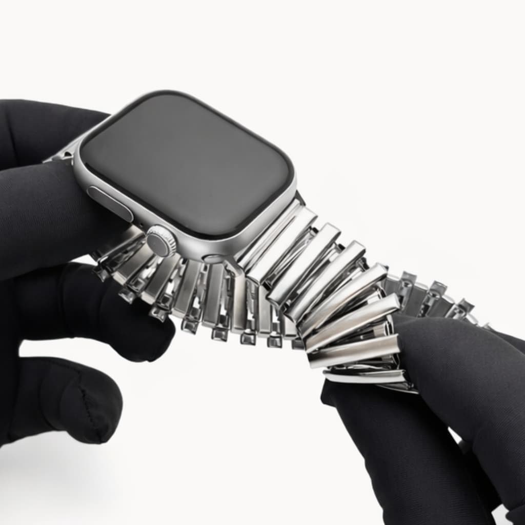 Banda de mola de aço inoxidável leve respirável retrátil adequado para pulseira de relógio AppleWatch Chain 26428SBL