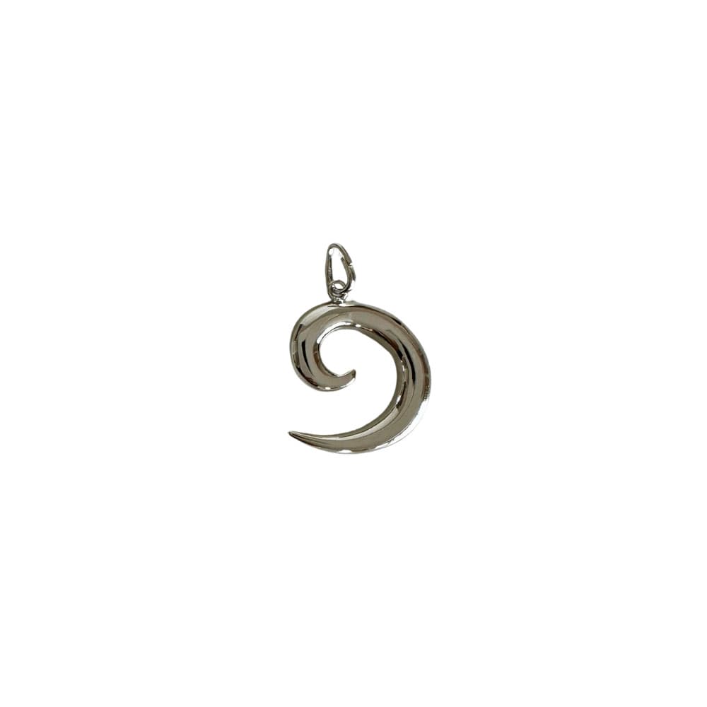Pingente Espiral Aria Banhado em Ródio Branco - Sem Corrente - Semijoia
