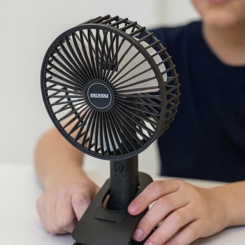 Mini Ventilador Portatil Mesa Compacto Recarregavel Silencioso Preto
