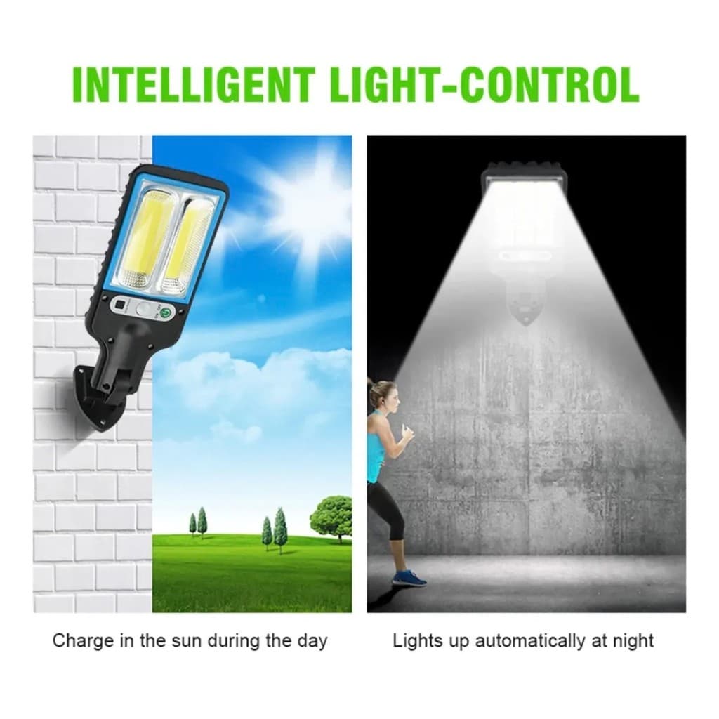 Kit 6 Luminária Led Solar Poste Rua Parede Sensor 40w Controle