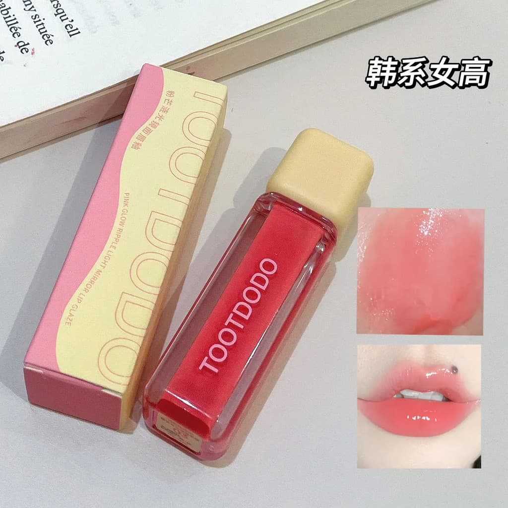 Estilo coreano feminino alto espelho brilho de água brilho labial estudante hidratante desbotamento clareamento máscara