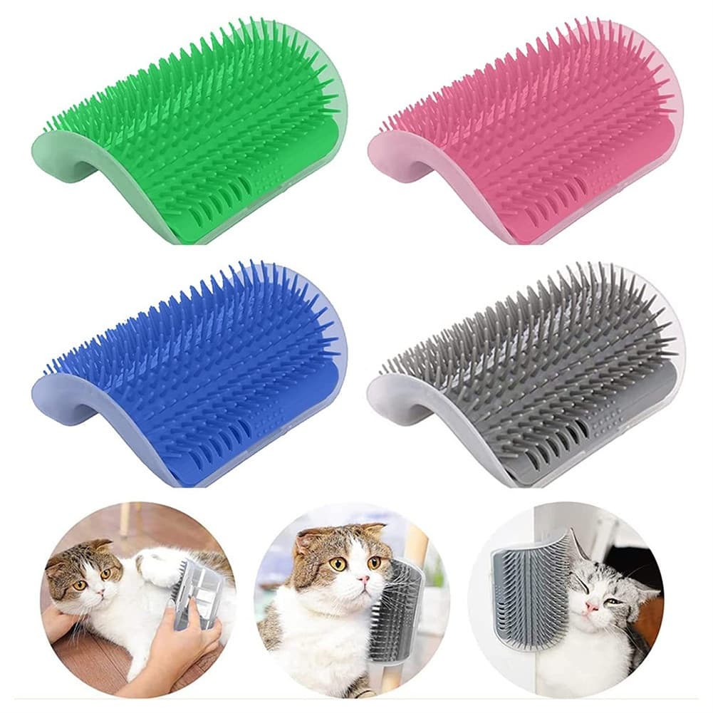 Gato Auto Groomer Com Catnip Macio Gatos Kitty Parede Canto Massagem Escova Esfrega O Rosto Pente Removedor De Pêlos De