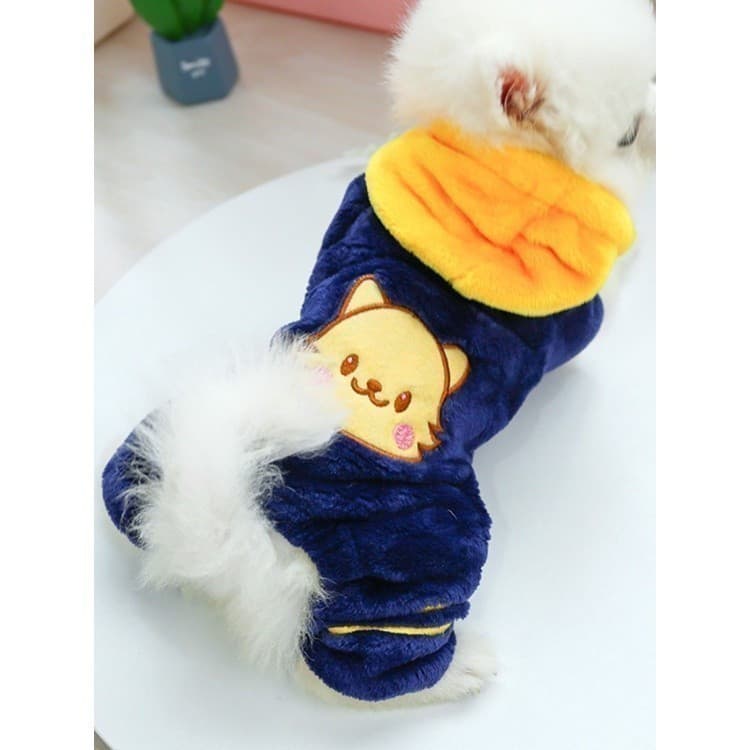 XXS-L Novo Macacão Quente para Animais de Estimação, Roupas de Outono Inverno para Cães Pequenos e Médios, Padrão Fofo,