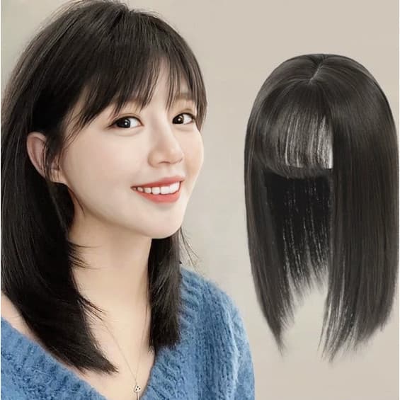 Franja Topper De Cabelo 3D Para Mulheres-Peça Humano Natural Desbaste E Cobertura Cinza , De Volume Instantâneo