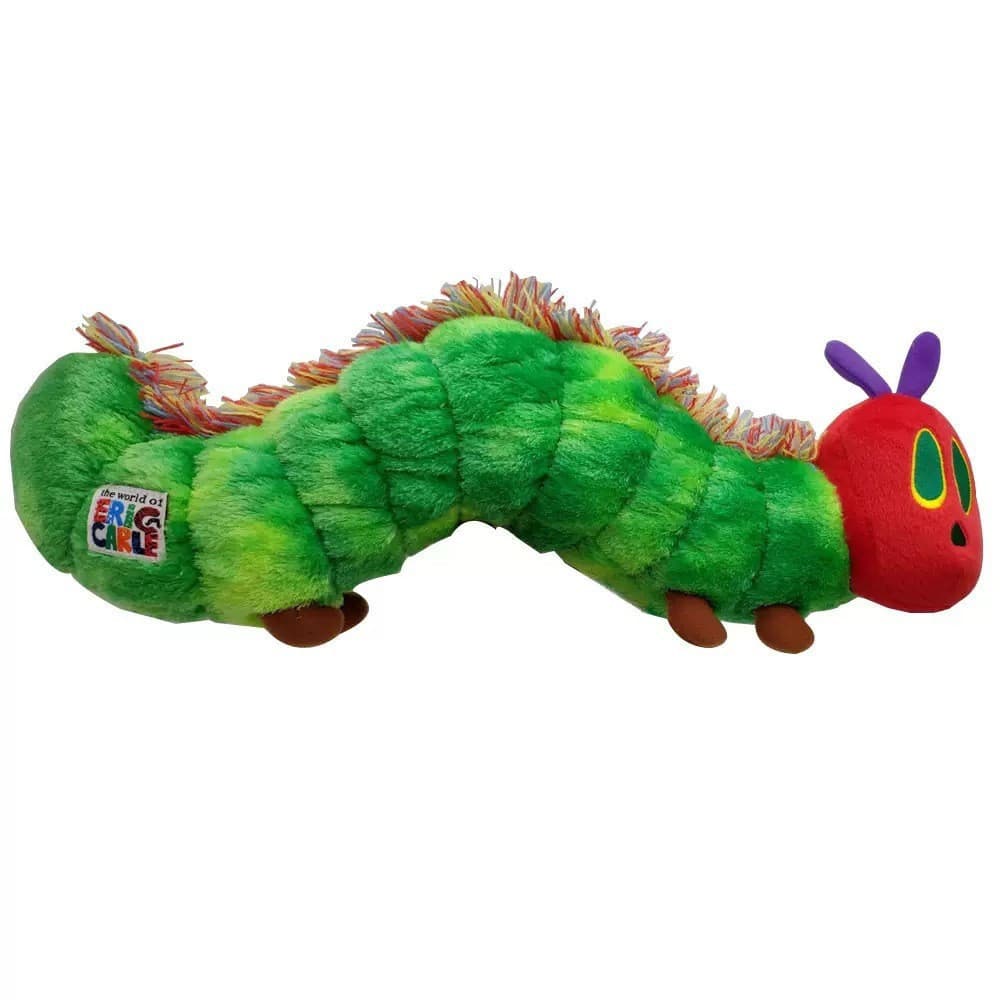 Brinquedo de Pelúcia Eric Carle Lagarta Verde Muito Fome Almofada de Pelúcia