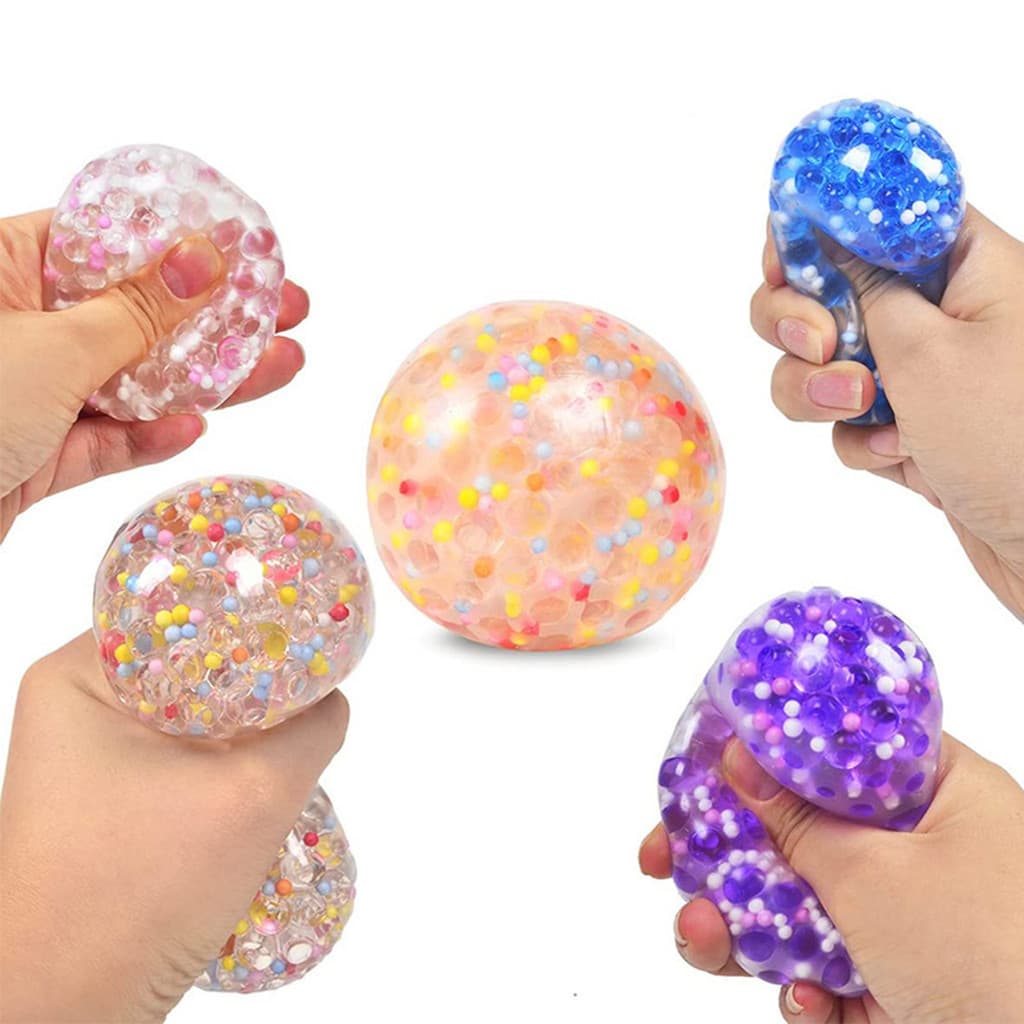 Amocas Squeeze Ball Toy Flexível Recuperação Rápida Contas De Espuma Coloridas Pitada Brinquedos Alívio Do Estresse Maci