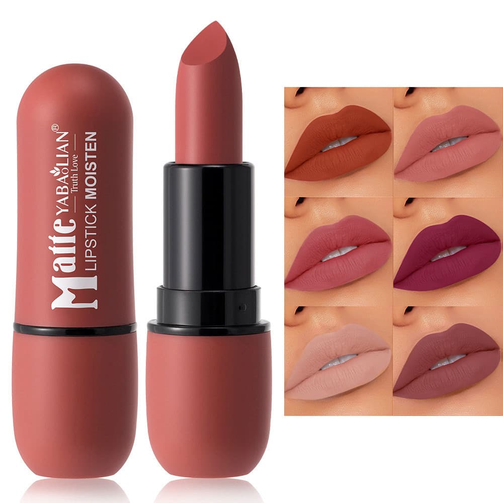Batom Fosco De 6 Cores : Cor Labial Veludo , Suave , À Prova D'água , Maquiagem Colorida De Longa Duração