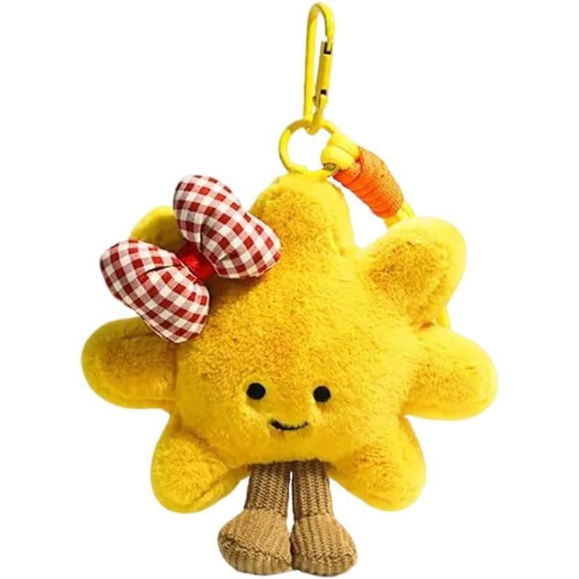 Chaveiro De Pelúcia Com Sol Sorridente Fofo , Anel De Feliz Kawaii , Bolsa E Pingente De Mochila Para Mulheres (5.5'* 6.