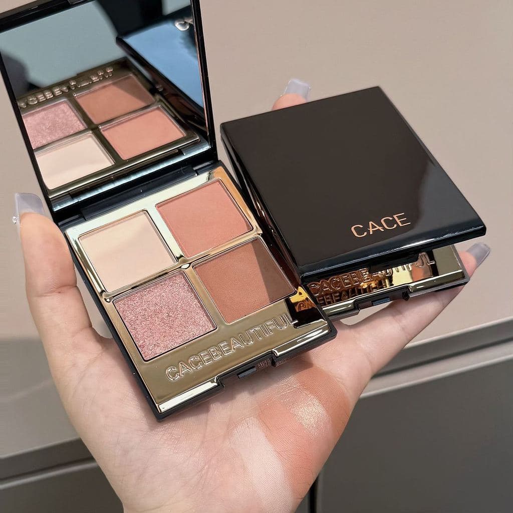CACE Novo produto preto ouro paleta de sombras de quatro cores perolado fosco terra cor renderização não voador rosa maq