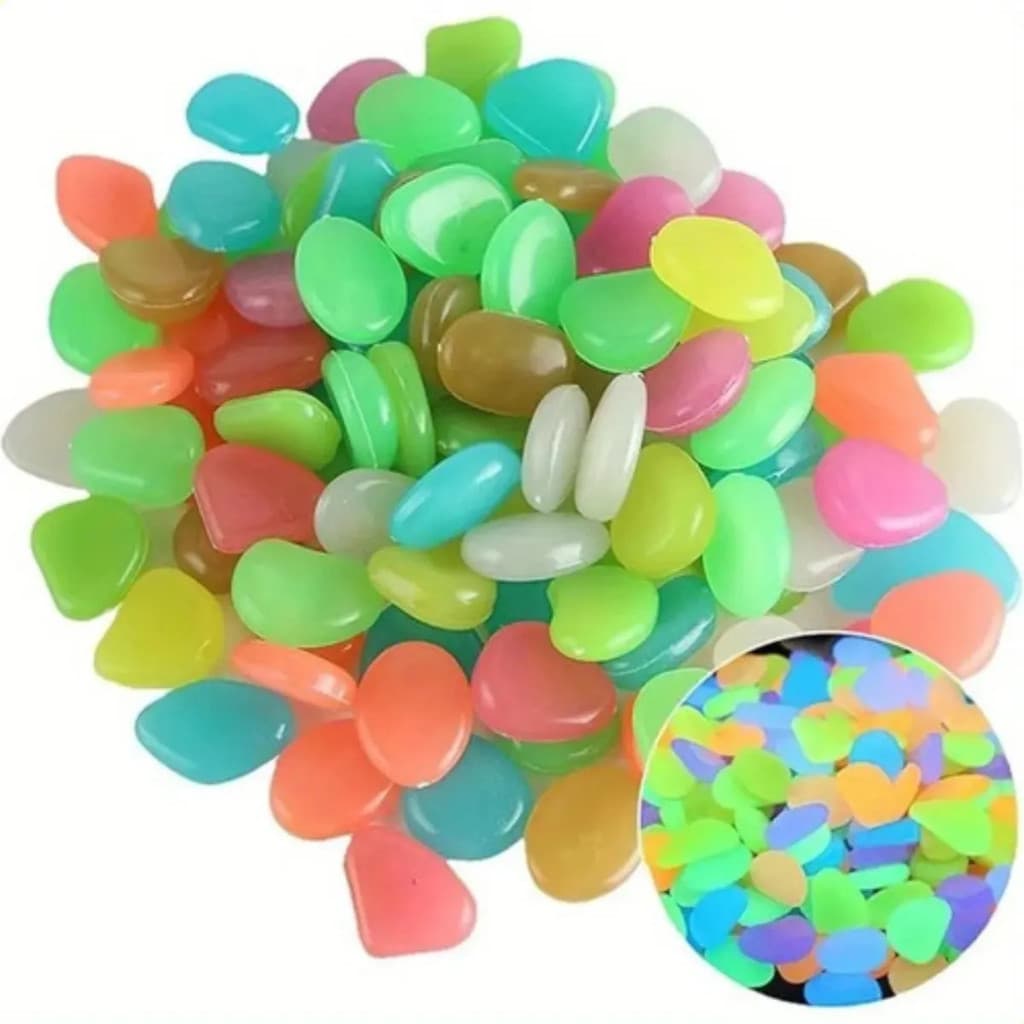 500 Pedras Luminosas Decorativas Jardim Aquário 1cm