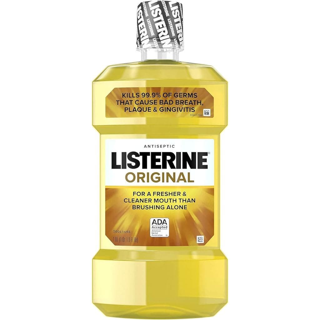 Enxaguante bucal antisséptico Listerine Original Intense para eliminar 99,9% dos germes que causam mau hálito, placa bac