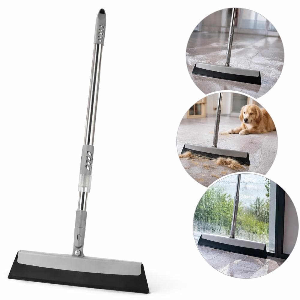 Rodo Magico Vassoura Mop Articulado Flexivel Limpa Vidros Cabo Inox Extensivel 1 Metro Cantos Esfregao