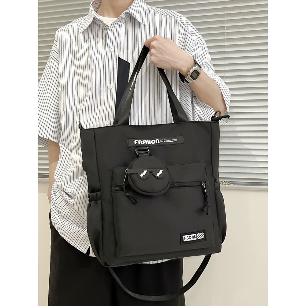 Bolsa masculina de grande capacidade, bolsa mensageiro de um ombro, estudantes do ensino médio, estudantes do ensino méd