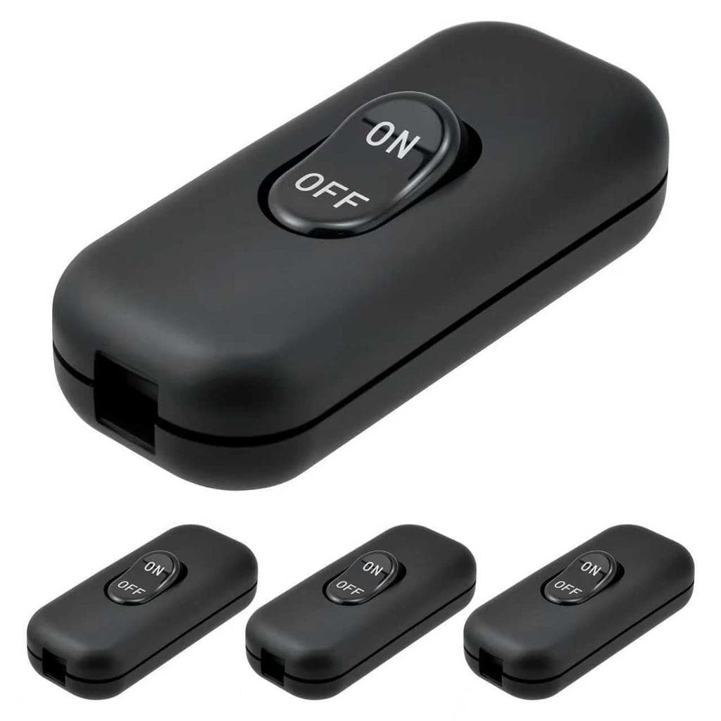 4 Peças de Interruptor de Cabo em Linha, Interruptor de Acionamento por Pressão On/Off, AC 250V 6A para Lâmpadas de Mesa