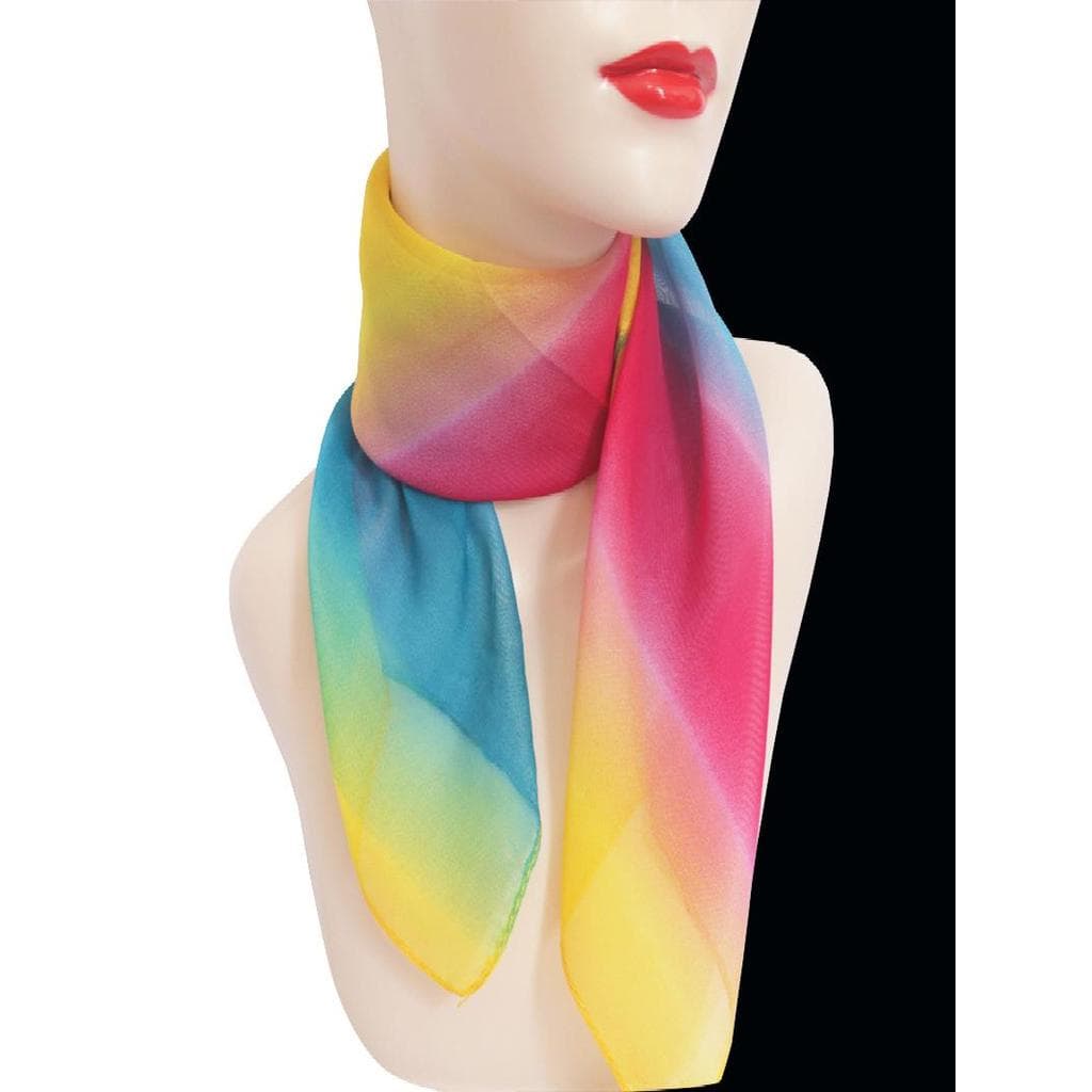 Katieson Cachecol feminino de gaze, cachecol colorido pequeno quadrado, cachecol fino de Chiffon, lenço decorativo quadr