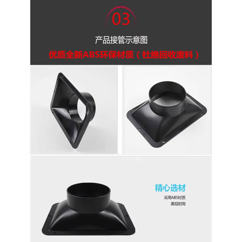 Novo método de sistema de ar, junta de Flange, tubo de ventilação de plástico, porta de conexão de ventilador, 100 dias,