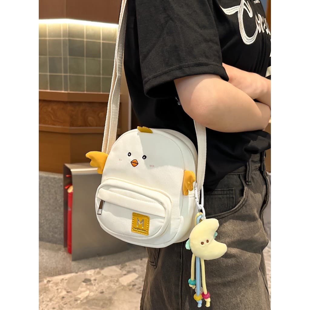 Dolan japonês bonito pintainho mensageiro saco feminino estudante All-Match dos desenhos animados bolsa de ombro menina