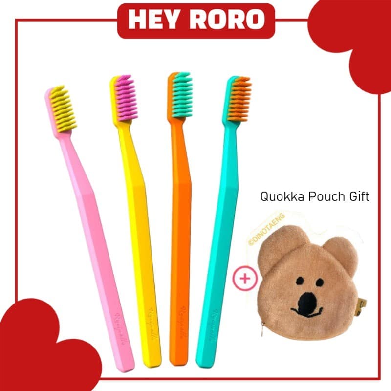 [Rucipello] Conjunto De 4 Peças De Escova De Dentes Dinotaeng De Edição Limitada Coral Reef Pop (+ Quokka Pou