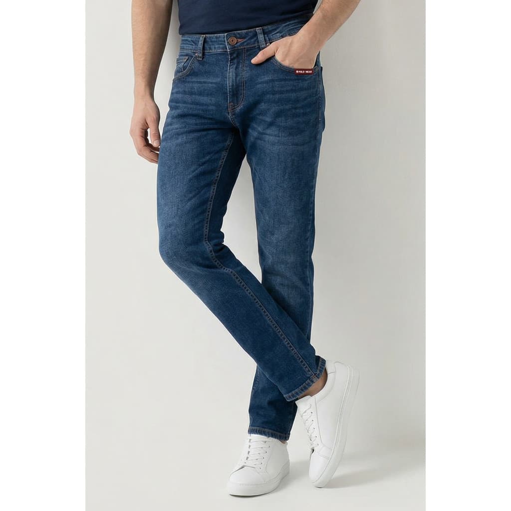 Calça Jeans Slim Confortável Polo Wear Jeans Escuro