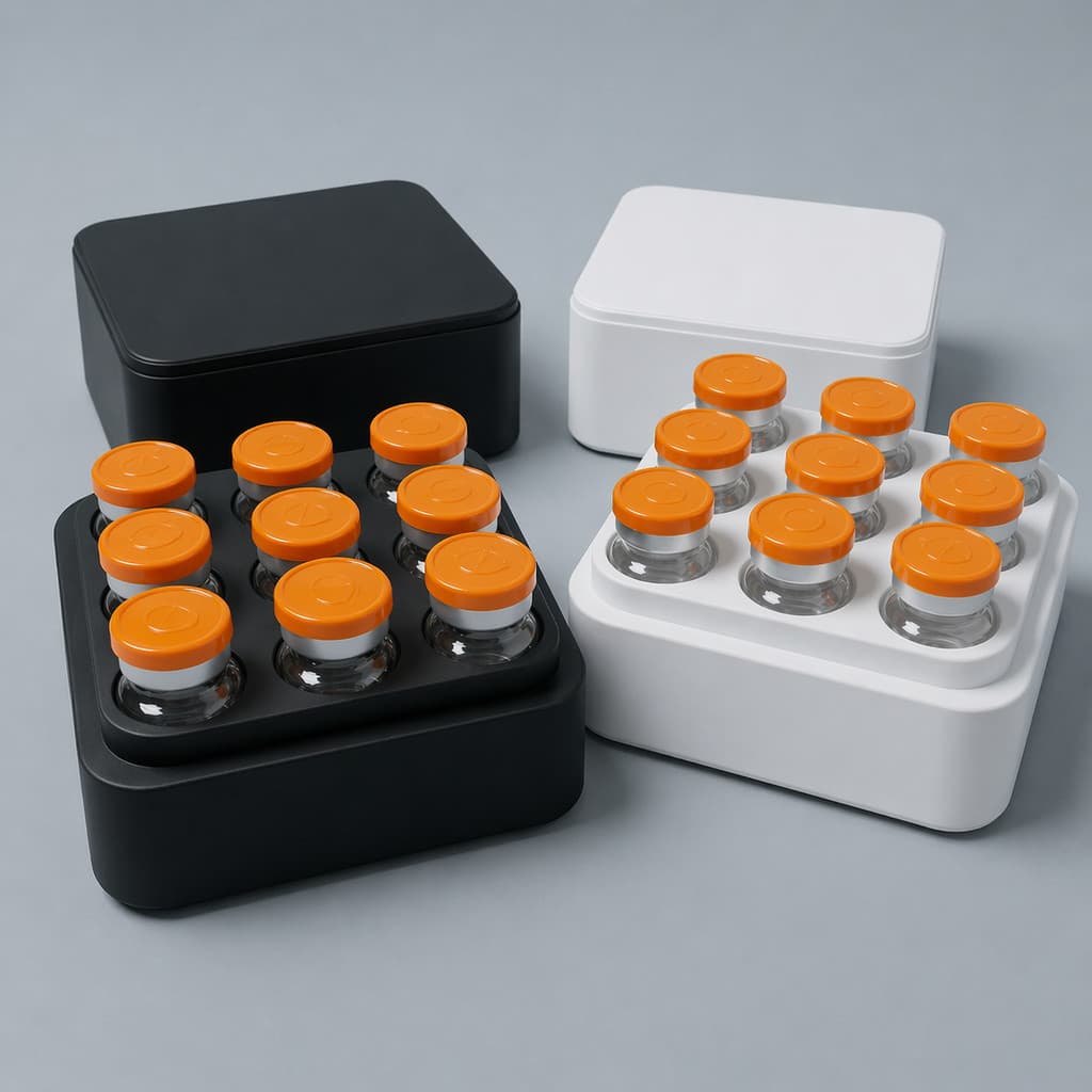 Caixa Porta Ampola 3ml a 5ml Case Organizadora Tirze 9 Porta Frascos Para Vacinas e Injeções Peptídeos