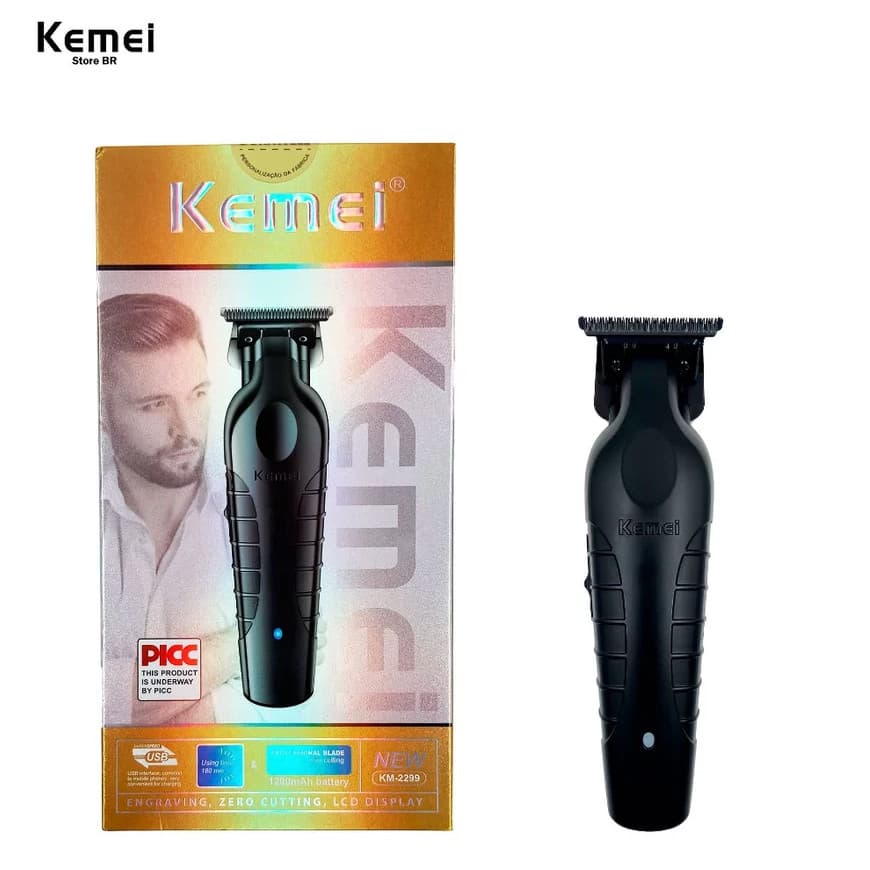 Máquina De Acabamento Kemei Km-2299 Profissional Original Barbeador Elétrico - Bivolt