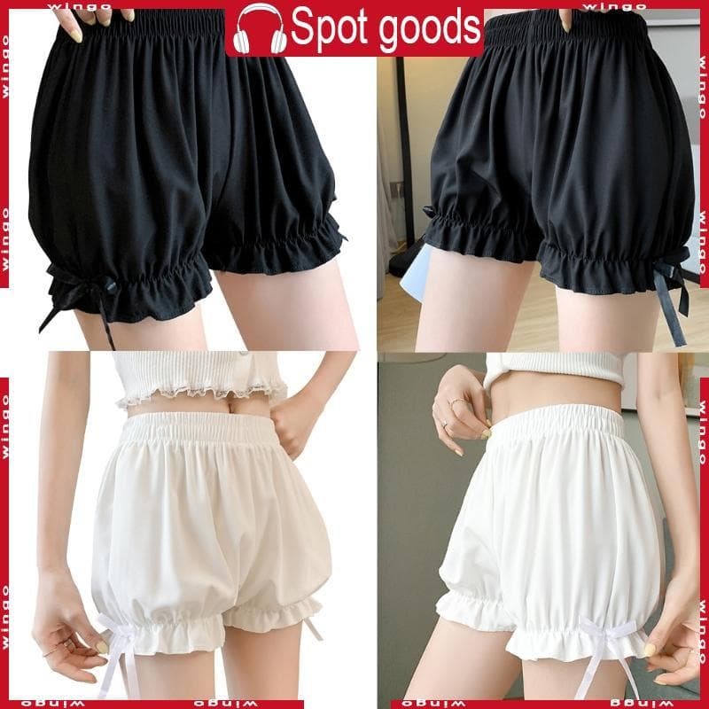 WIN Adulto Seda Babados Abóbora Shorts Calças Bloomers Segurança Sob