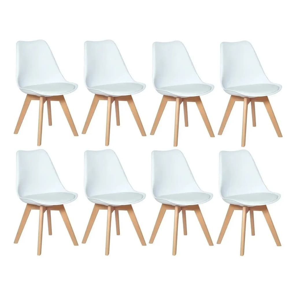 Cadeira de jantar Leda estofada Wood Elidy