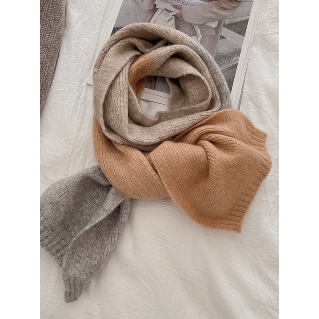 Estilo coreano primavera outono inverno nova cor combinando imitação de caxemira contraste cor da parede pequeno cacheco