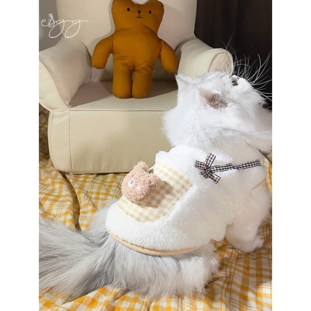 Roupas de gato outono inverno roupas gato azul inglês curto bonito gatinho Pet filhote de cachorro quente algodão-acolch