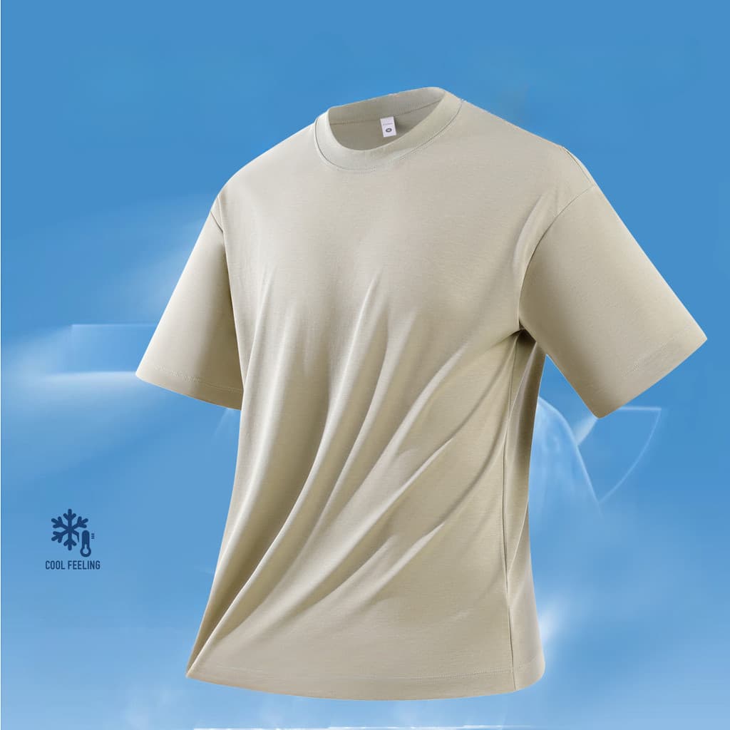 Homens Mulheres Lyocell Roman Cool Camiseta de manga curta respirável solta cor sólida All-