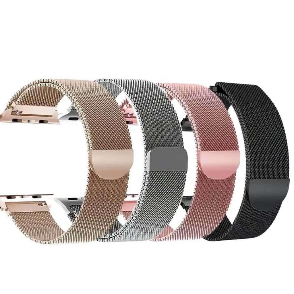 PULSEIRA DE ACO INOXIDAVEL PRA SMARTWATCH DO 38 AO 49MM COMFEIXO DE IMÃ