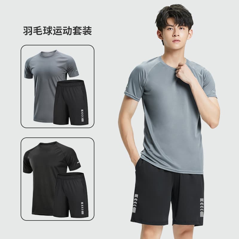 Camisa de Badminton masculina esportes topo de secagem rápida Shorts de manga curta camisa de tênis de mesa terno de tre