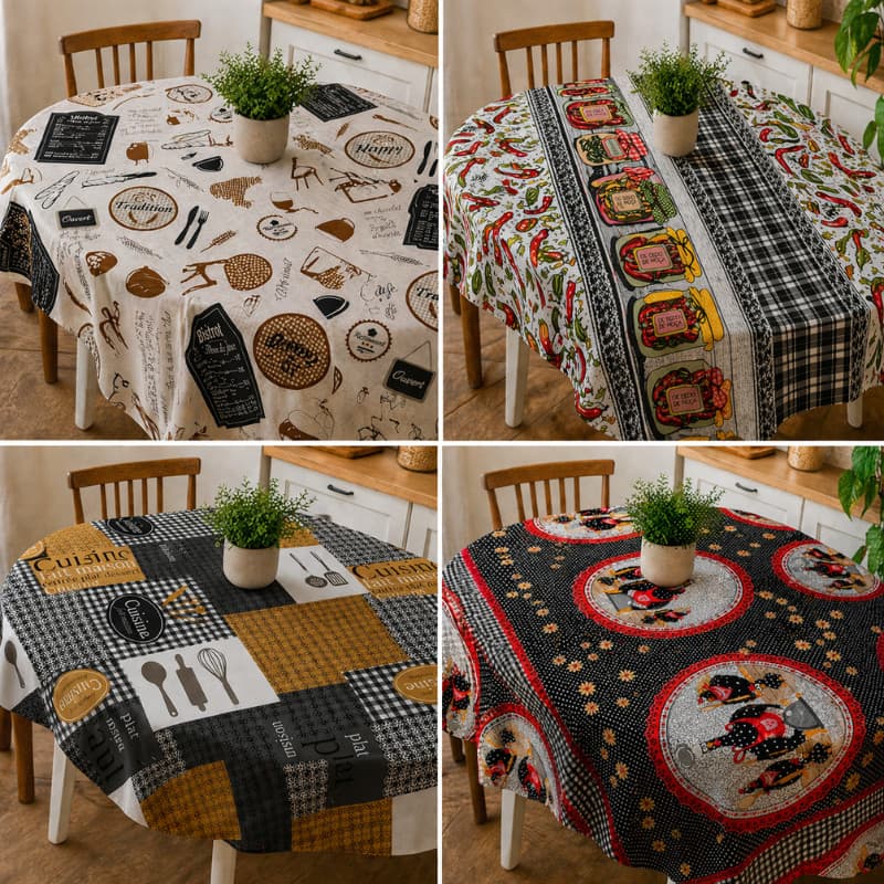 Toalha de Mesa Estampada Tecido Courino Lavável Retangular 1 Metro X 1,50 Largura