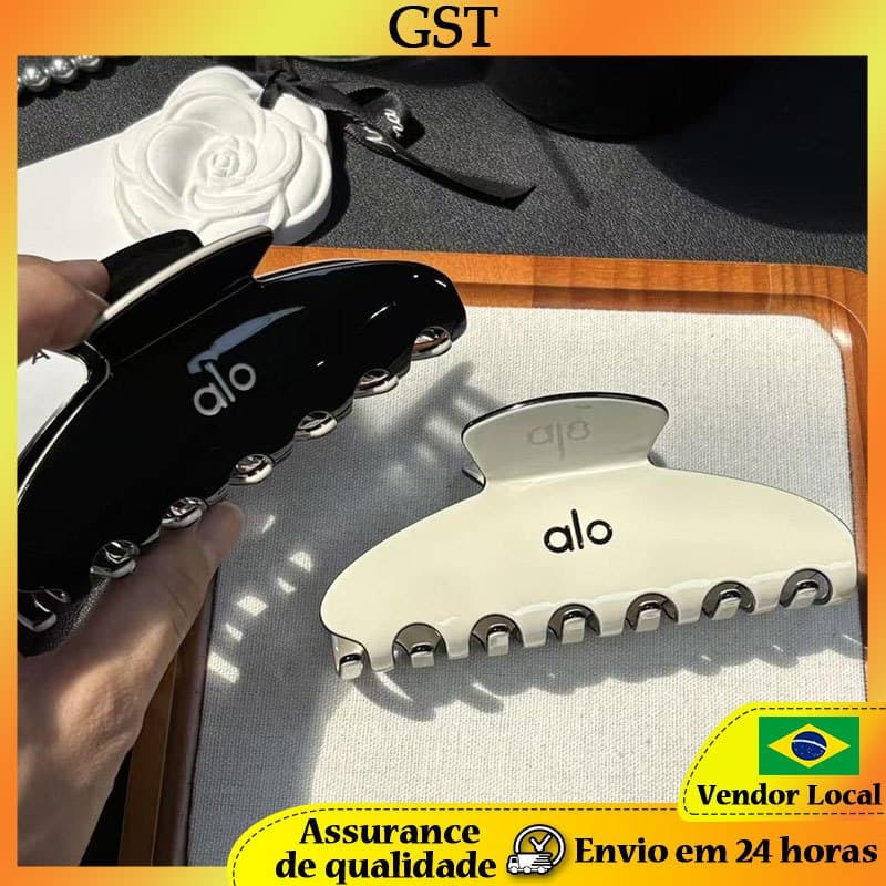 Grande alo tubarão clipe simples preto branco grampo de cabelo moda tubarão clipe temperamento cabeça traseira garra de