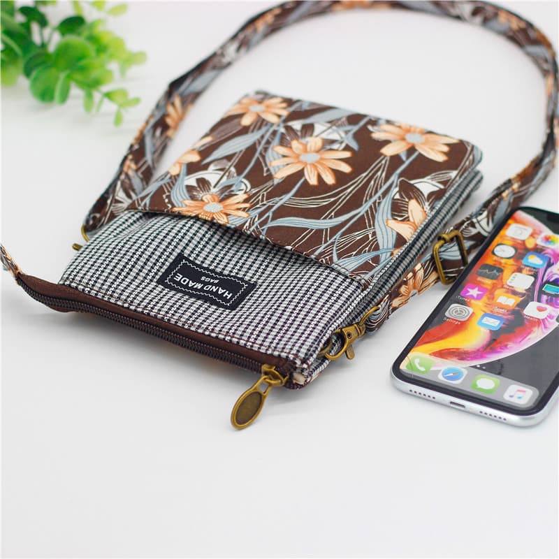 Bolsa para celular feminina mensageiro Mini bolsa pequena bolsa de moedas bolsa de ombro multicamadas tamanho grande ver