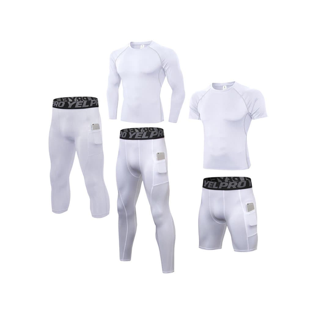 Roupas de Fitness brancas masculinas ginásio treinamento de ferro correndo roupas de secagem rápida outono inverno quent
