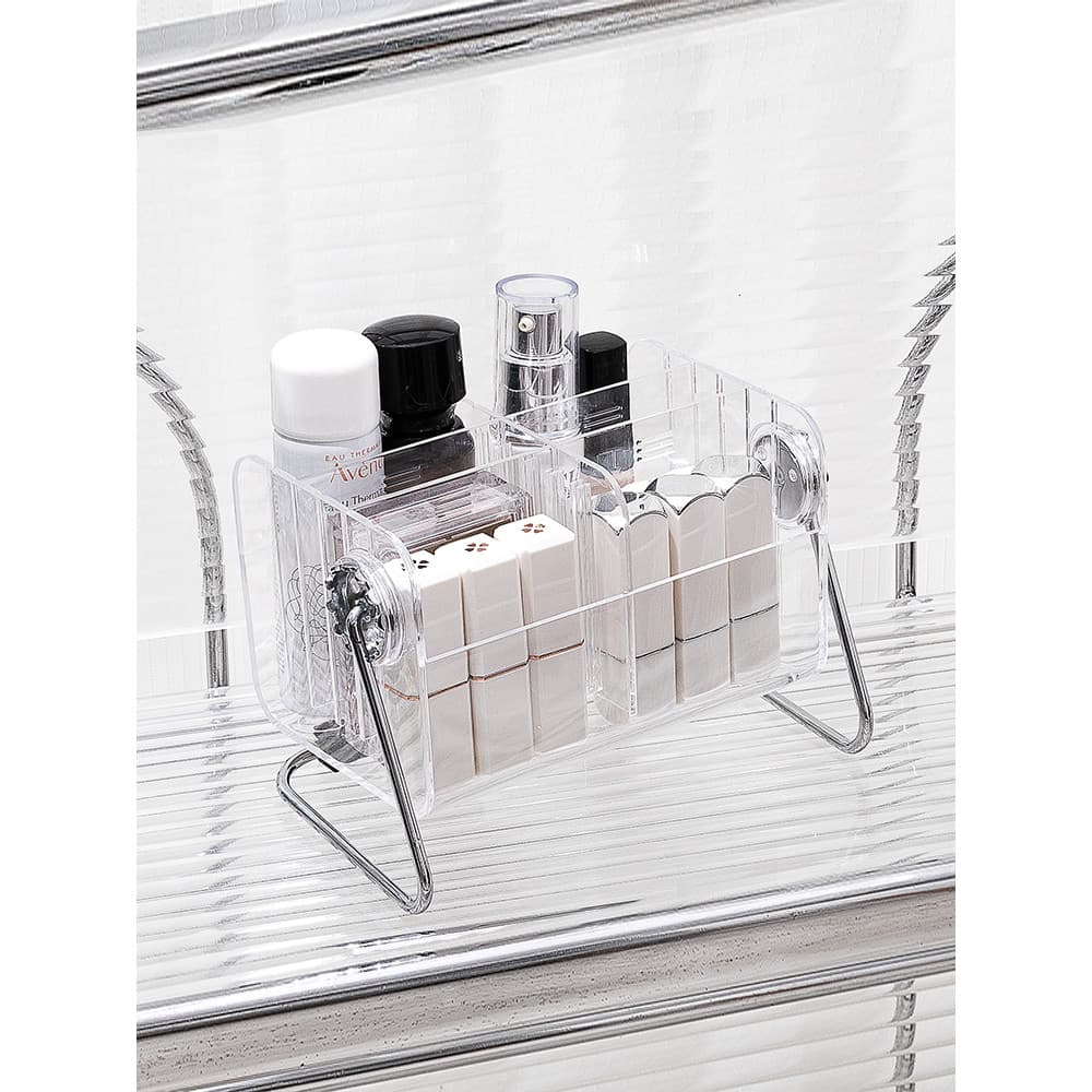 Simples rotativo batom maquiagem escova caixa de armazenamento transparente acrílico Desktop cosméticos organizador caix