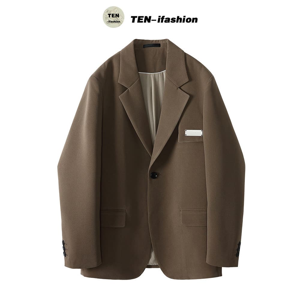Blazer masculino leve estilo maduro moda masculina na moda bonito único terno jaqueta masculina solta Casual blazer