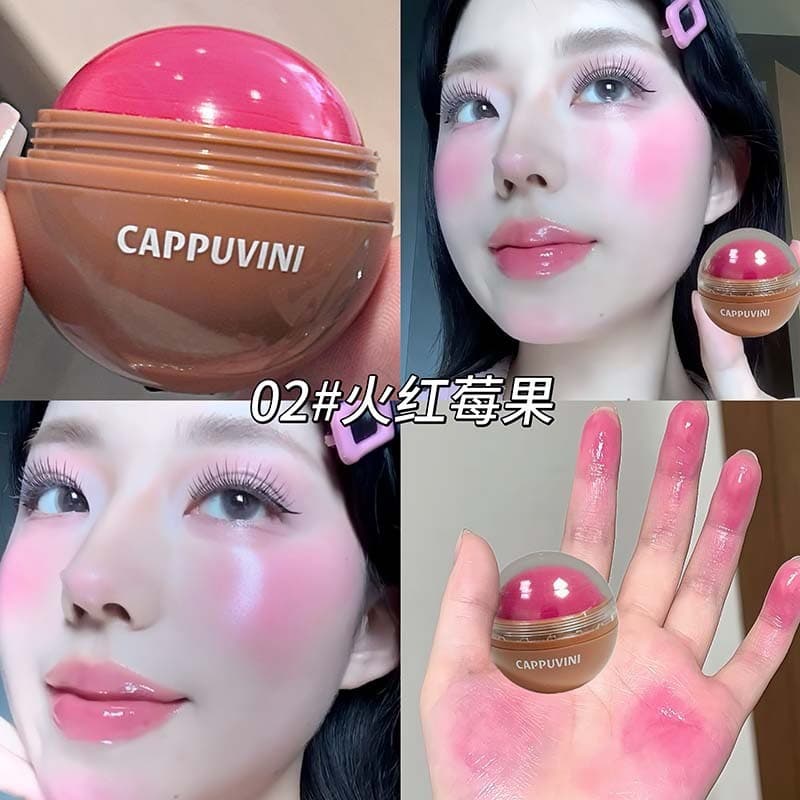 Fogo vermelho Berry Blush bola tridimensional brilho Natural Ruddy cor renderização rosto maquiagem Rouge clareamento ro