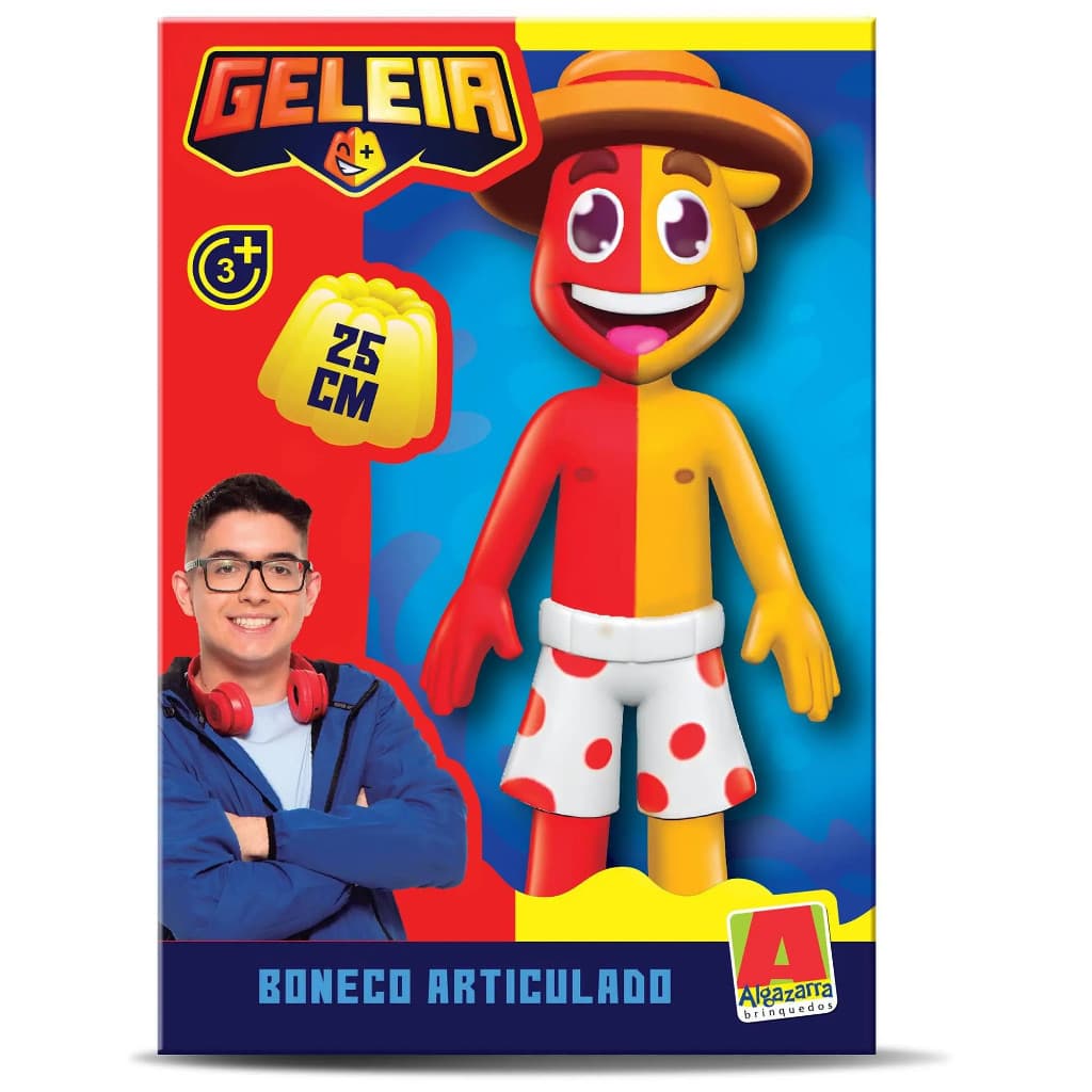 Boneco Youtuber Geleia 25cm Vinil Algazarra Brinquedos Articulado Infantil
