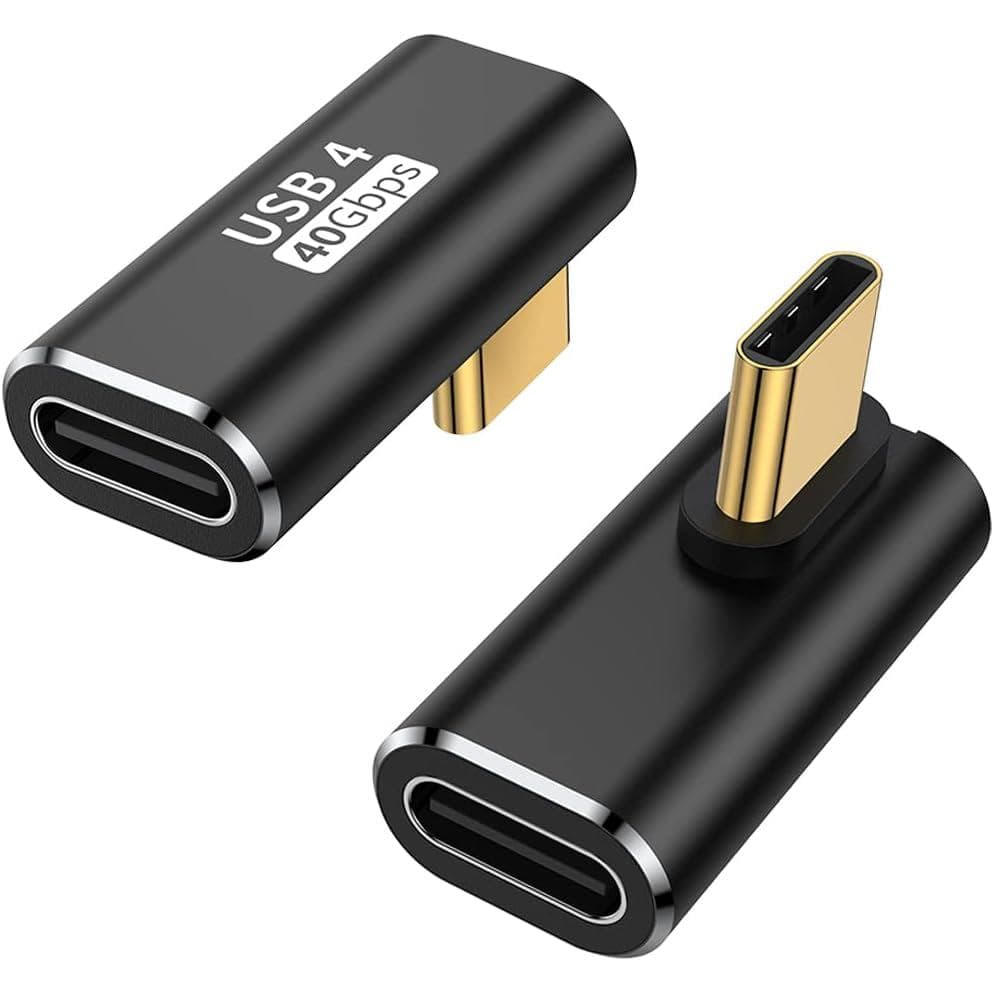 Adaptador Lateral Conector Usb C P/ Tipo C 90 Graus 40gbps 4.0 Jogue Enquanto Carrega