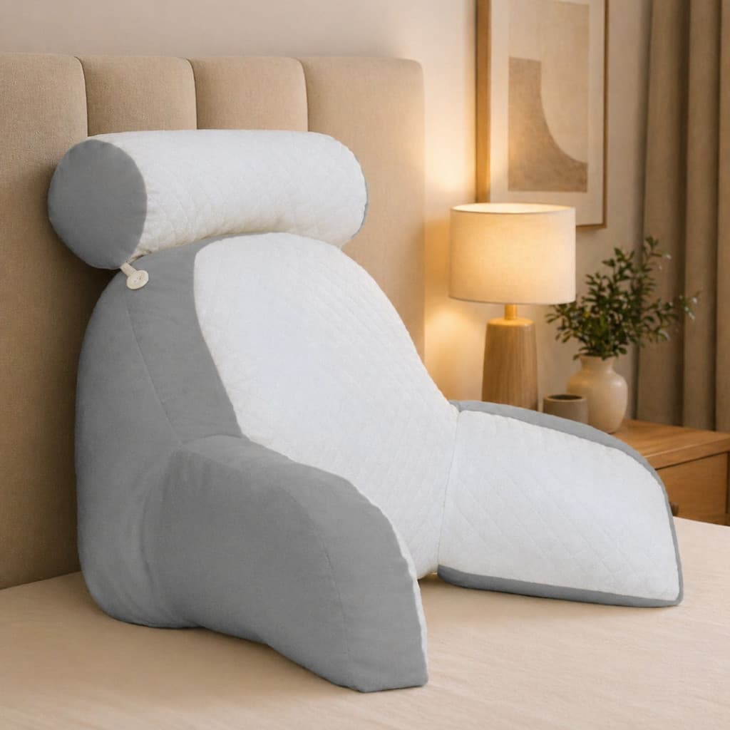 Almofada Travesseiro De Encosto Ergonômico Apoio Para Costas E Lombar Ideal Cama Sofá Leitura
