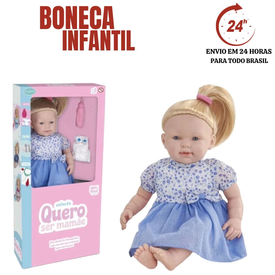 Boneca Quero ser Mamãe Faz xixi de Verdade